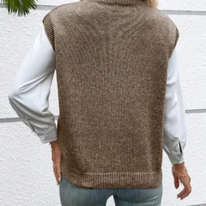 Plain Knitted Sweater Vest - Image 2