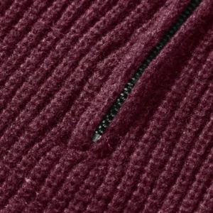 Zipper Long Sleeve Plain Casual Loose Comfy Knitted Collar Sweater - Image 3