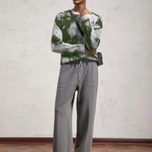 Casual Men’s Loose Drop Shoulder Crew Neck Long Sleeve Knit Sweater