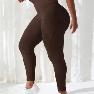 Sport Plus Size Seamless Striped Atheltic Pants