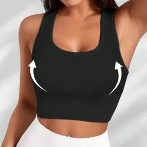 Solid Ribbed Knit Yoga Sports Bra