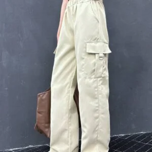 Casual Stylish Beige 3D Cargo Pants