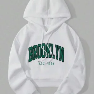 Letter Graphic Thermal Lined Drawstring Hooded