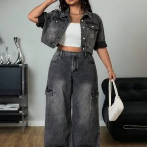 Plus Size Women’s Wide Leg Loose Casual Versatile Cargo