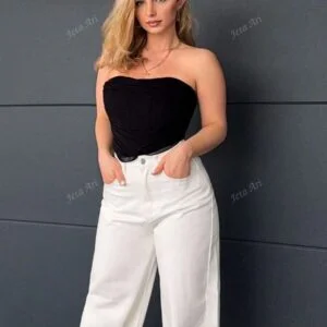 Solid Color Loose Harem Denim Pants For Women