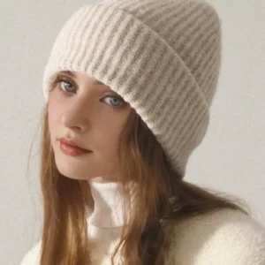 Knitted Hat Simple Solid Color Loose Fit