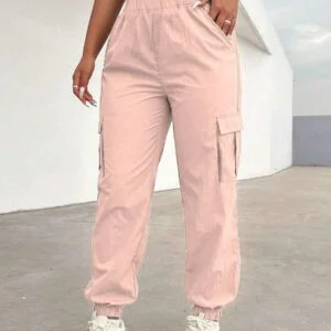 Straight Leg Drawstring Pocket Cargo Pants - Image 2