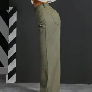 Loose Fit Wide Leg Pockets Casual Denim Jeans - Image 2