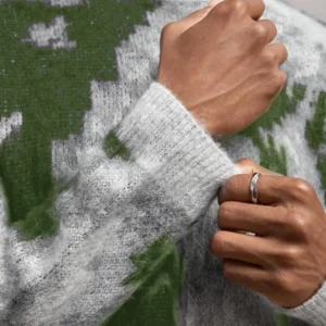 Casual Men’s Loose Drop Shoulder Crew Neck Long Sleeve Knit Sweater - Image 3