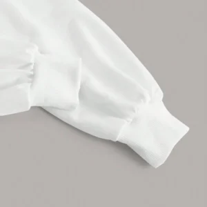 Drawstring Hooded Crop Sweatshirt - Image 3