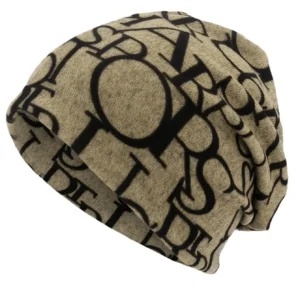 Solid Color Letter Jacquard Knit Beanie