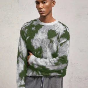 Casual Men’s Loose Drop Shoulder Crew Neck Long Sleeve Knit Sweater - Image 4