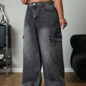 Plus Size Women’s Wide Leg Loose Casual Versatile Cargo - Image 5