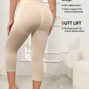 High Waisted Capri Leggings Tummy Control Pants - Image 5
