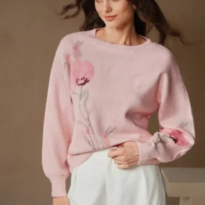 Women Loose Knit Sweater - Image 3