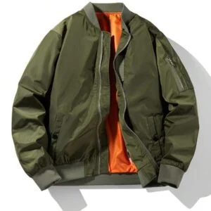 Plain Baseball Collar Casual Retro Jacket