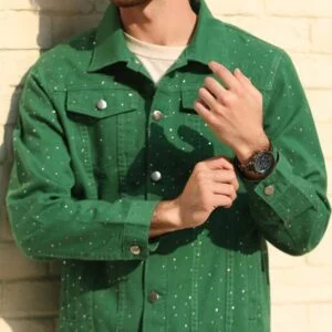 Denim Jacket Woven Fabric With Buttons