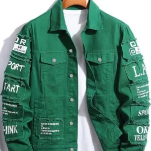 Graphic Flap Pocket Denim Jacket Without Tee