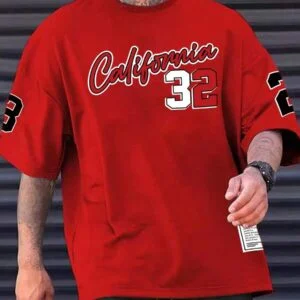 Drop Shoulder T Shirt With Letter Graphic Print