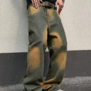 Pocket Loose Straight Leg Casual Mature Streetwear Jeans