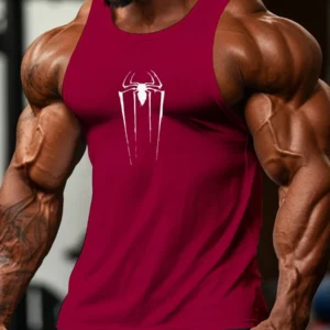 Round Neck Sleeveless Printed Casual Sports Vest