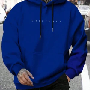 Casual Letter Printed Hooded Sweatshirt With Drawstrings