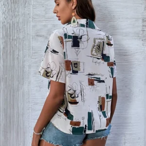 Floral Print Drop Shoulder Shirt - Image 2