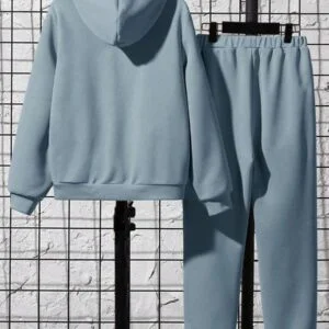 Letter Pattern Hoodie & Sweatpants - Image 2