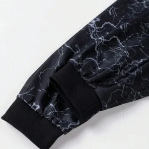 Fashion Zip Front Lightning Print Jacket - Image 2