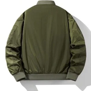 Plain Baseball Collar Casual Retro Jacket - Image 2