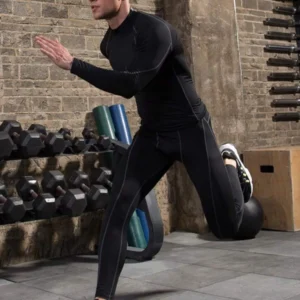 Solid Color Stand Collar Raglan Sleeve Casual Fitness Long Sleeve T Shirt - Image 2