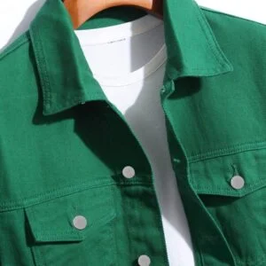 Graphic Flap Pocket Denim Jacket Without Tee - Image 2