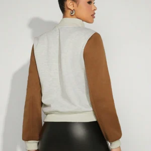 Slogan Embroidery Colorblock Jacket - Image 2