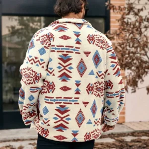 Geometric Pattern Button Up Pocket - Image 2