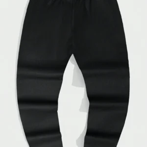 Loose Fit Men’s Drawstring Waist Pants With Zipper Details