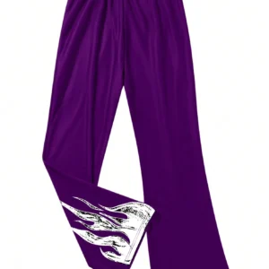 Loose Fit Men’s Drawstring Waist Pants With Zipper Details