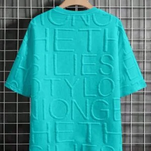 Oversized Men’s Letter Patched Drop Shoulder T Shirt