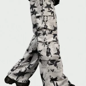 Five-Pointed Star Print Wide-Leg Pants - Image 3