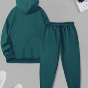 Drawstring Hooded Sweatshirt And Sweatpants