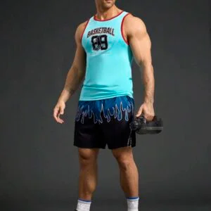 Letter Print Trim Casual Fitness Sports Vest - Image 3