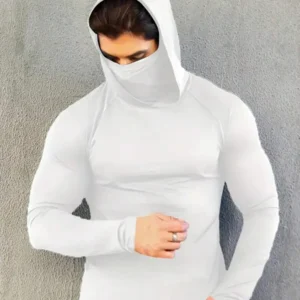 Sporty Fitted Balaclava Hooded One Piece Long Sleeve - Image 3