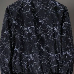 Fashion Zip Front Lightning Print Jacket - Image 3