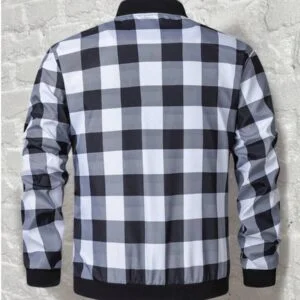 Plaid Print Fashion Jacket Long Sleeve Going Out - Image 3