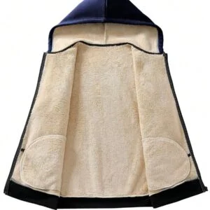 Fleece Hooded Zip Up Long Sleeve Jackets - Image 2