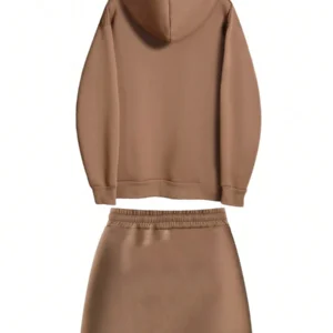 Zip Up Hoodie Jacket And Mini Skirt - Image 4