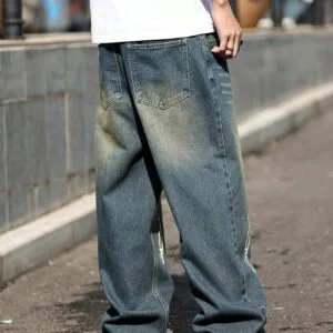 Flame Print Loose Fit Vintage Y2K Oversized - Image 4