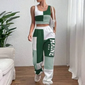 Colorblock Tank Top & Letter Graphic jogger pant - Image 3
