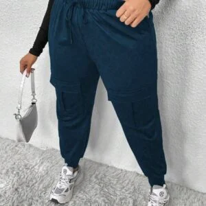 Plus Size High Waisted Pocket Work Pants - Image 4