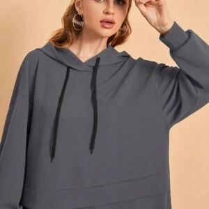 Drop Shoulder Drawstring Hoodie & Sweatpants - Image 3