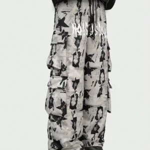 Five-Pointed Star Print Wide-Leg Pants - Image 4